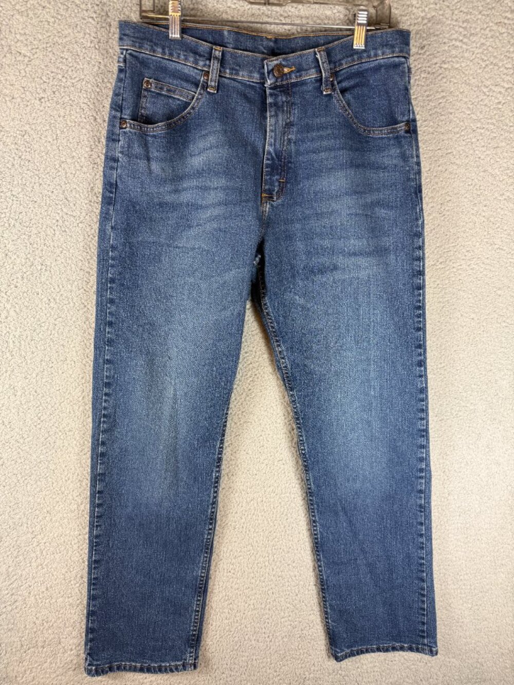 Wrangler Premium Quality Men's Straight Leg Stretch Jeans 32x31.5 Blue